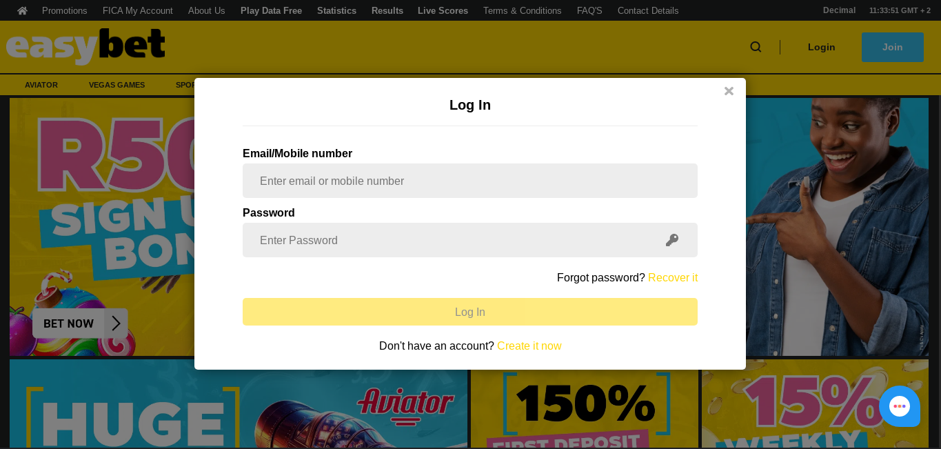 Easybet login process