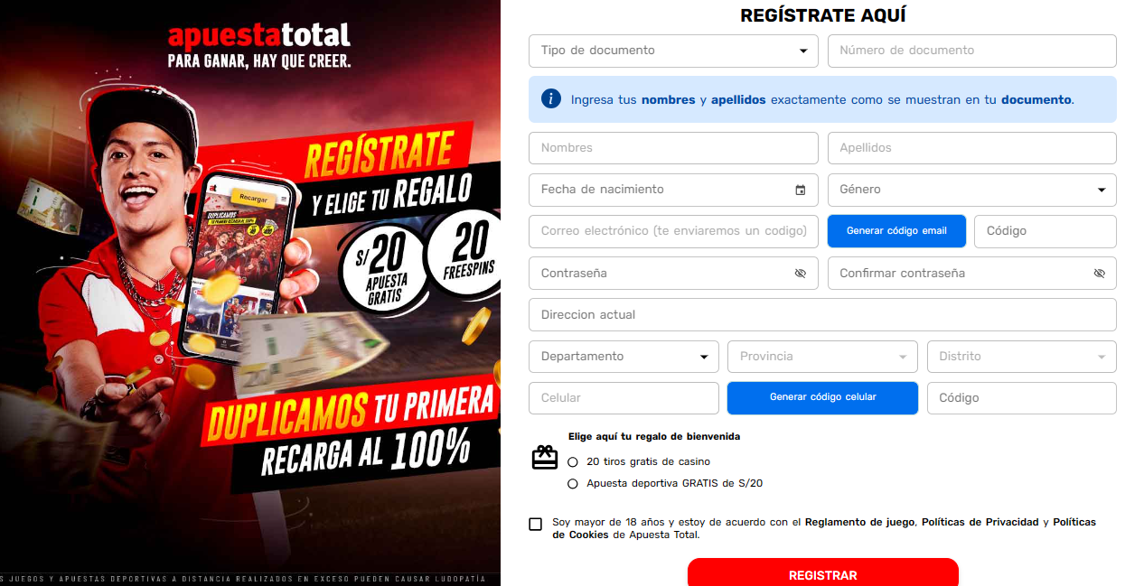 Tutoriales en apuesta total Perú.