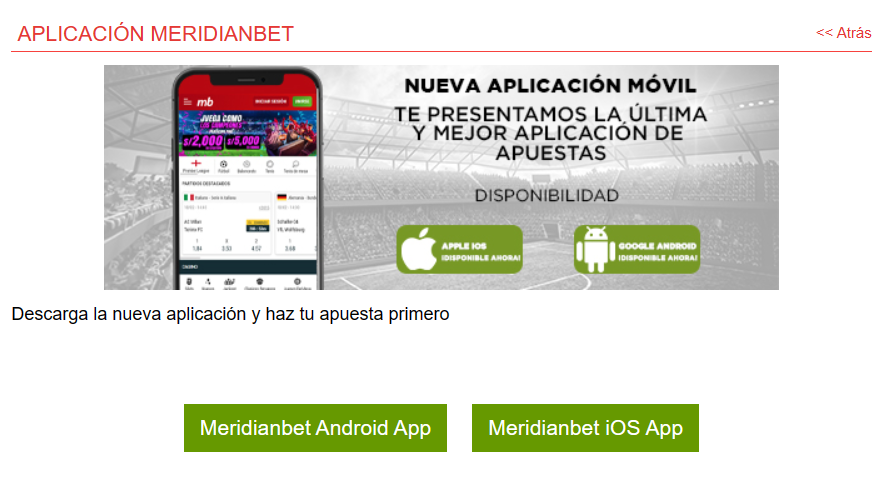 descargar Meridianbet app