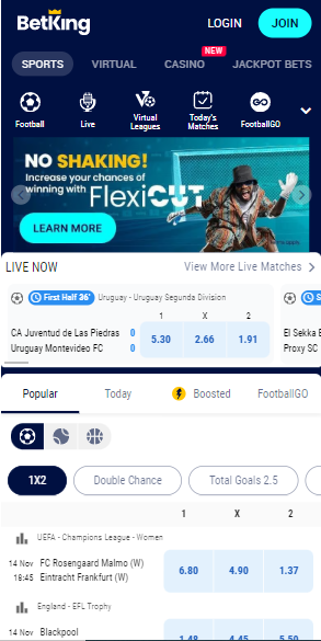 Betking Nigeria Mobile Version Page Image 