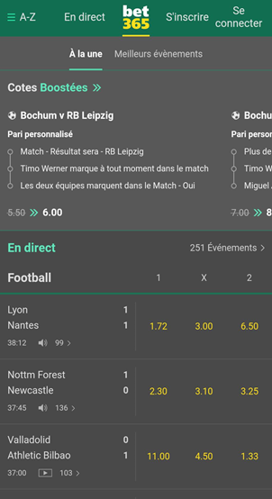 Version mobile bet 365