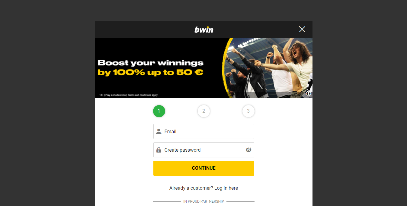 Graphic showing details needed to create a Bwin account in South Africa.