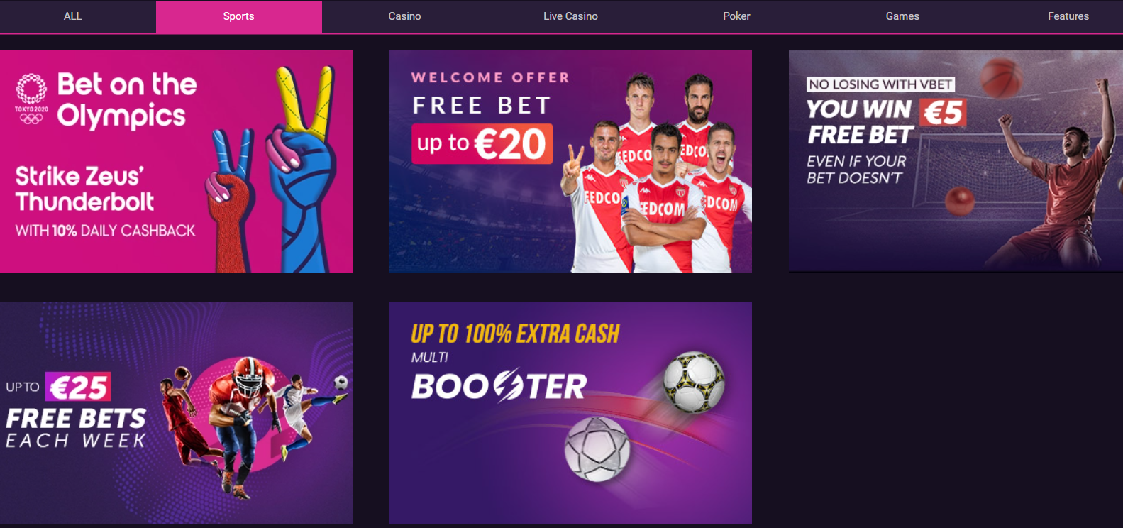 All Bonuses on Vbet