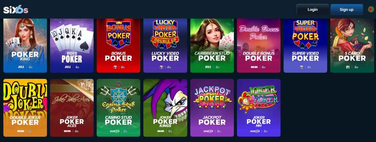 Six6s Casino Poker Games