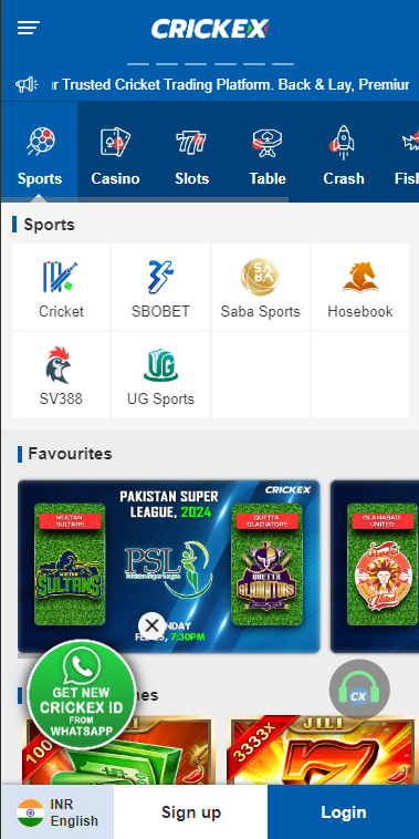 Crickex sportsbook Homepage