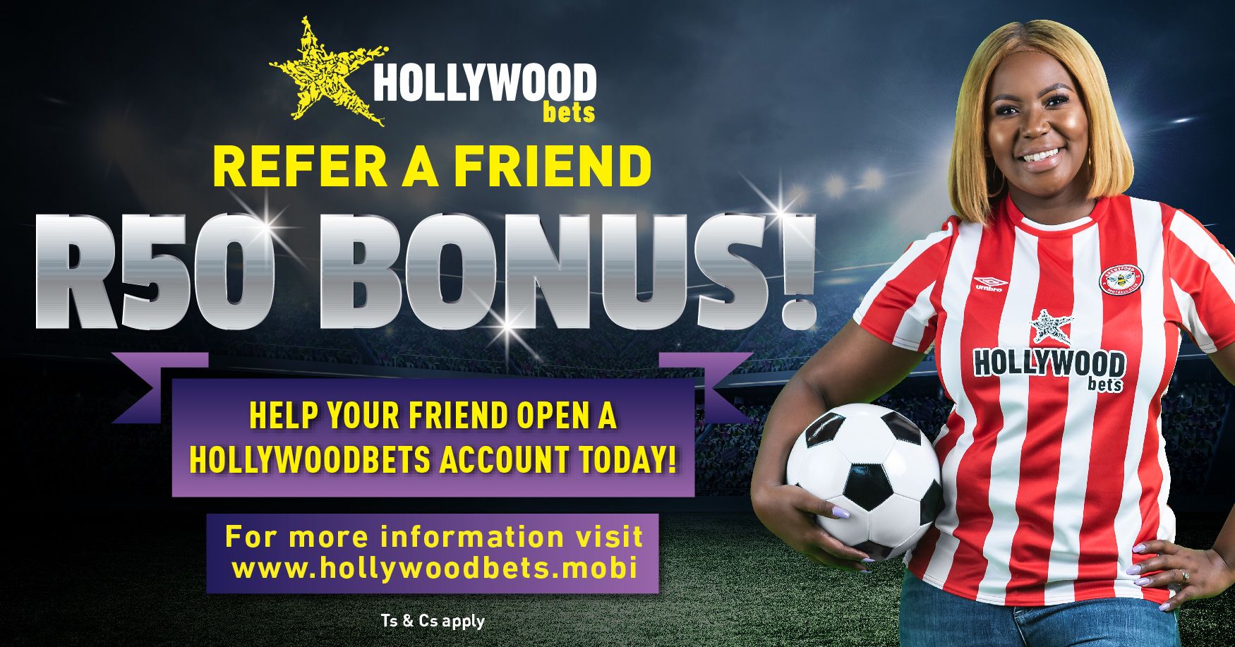 Hollywoodbets R50 Refer a Friend Bonus