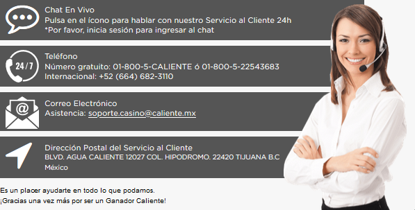 servicio al cliente en Caliente