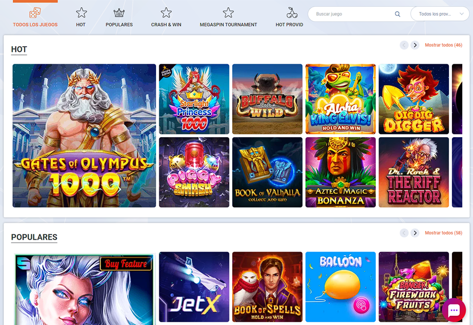 Juegos del casino en línea de Tonybet