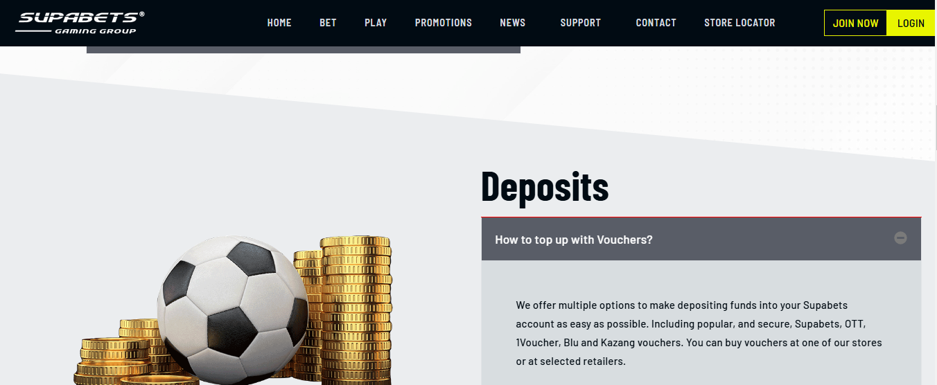 Supabets deposit