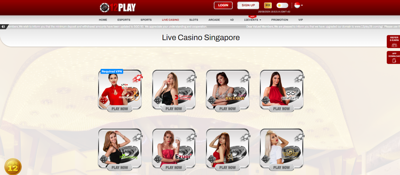 12Play Asia Live Casino