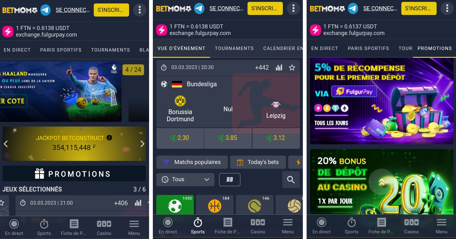 Image de la Version Android de l’application Betmomo