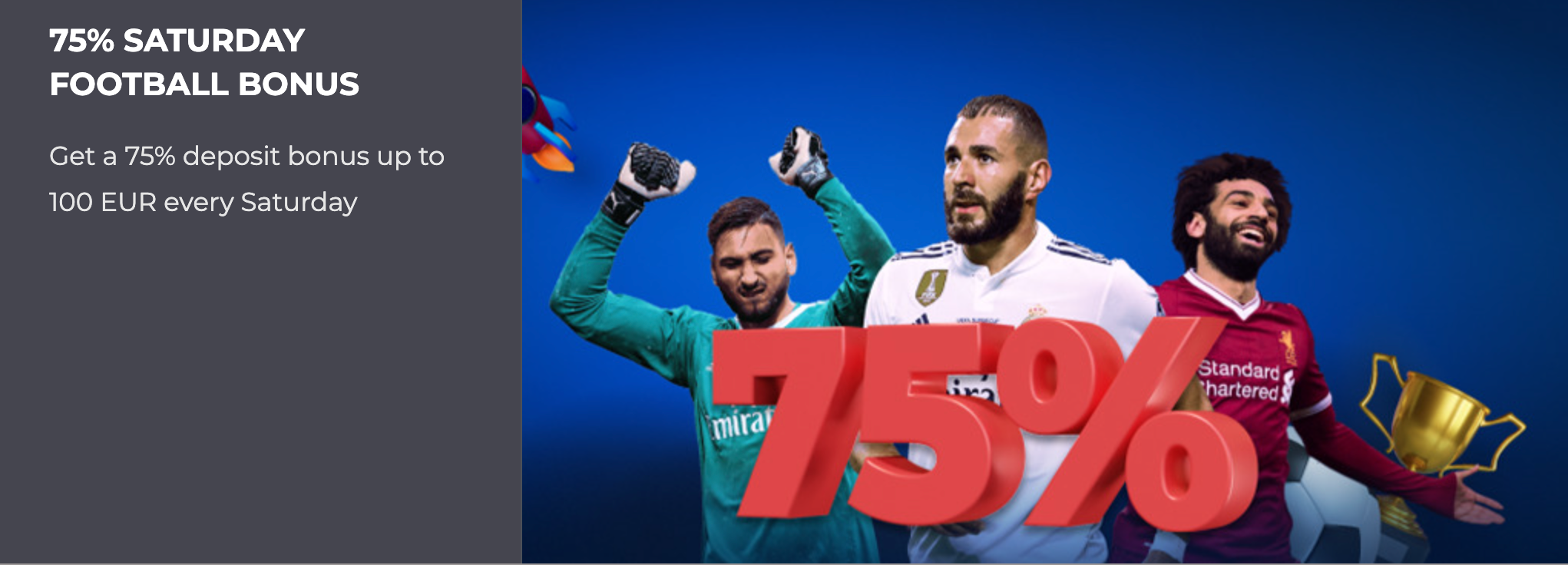 Megapari 75% Saturday Football Bonus up to 100 EUR