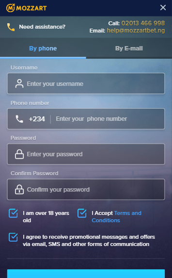 Mozzartbet Registration Process image