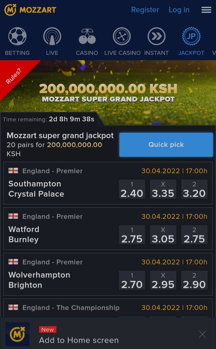 Mozzart super grand jackpot