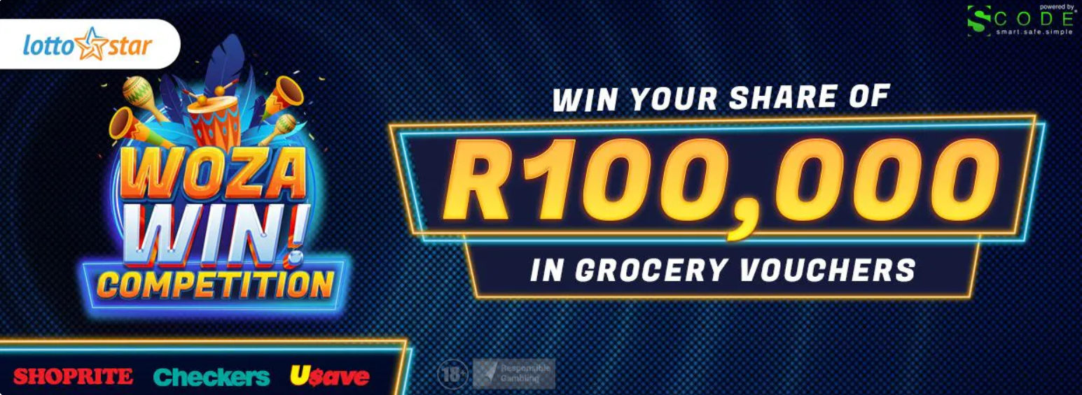 The Lottostar Casino Shoprite Checkers Woza Win Promotion banner