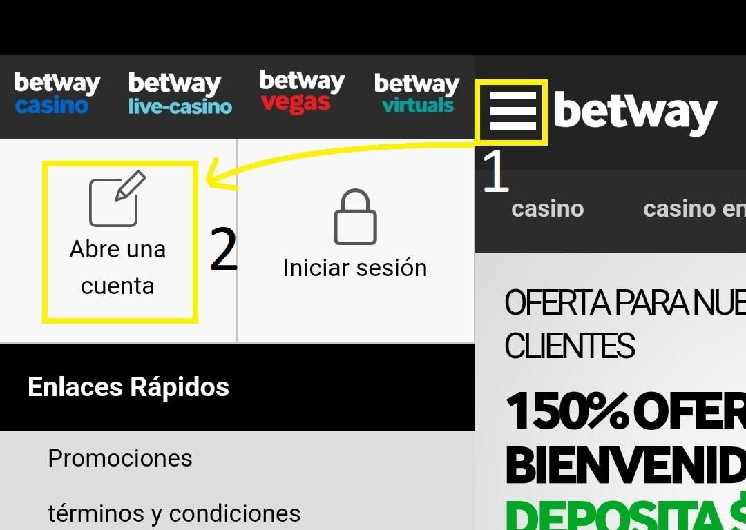 Registró móvil en Betway