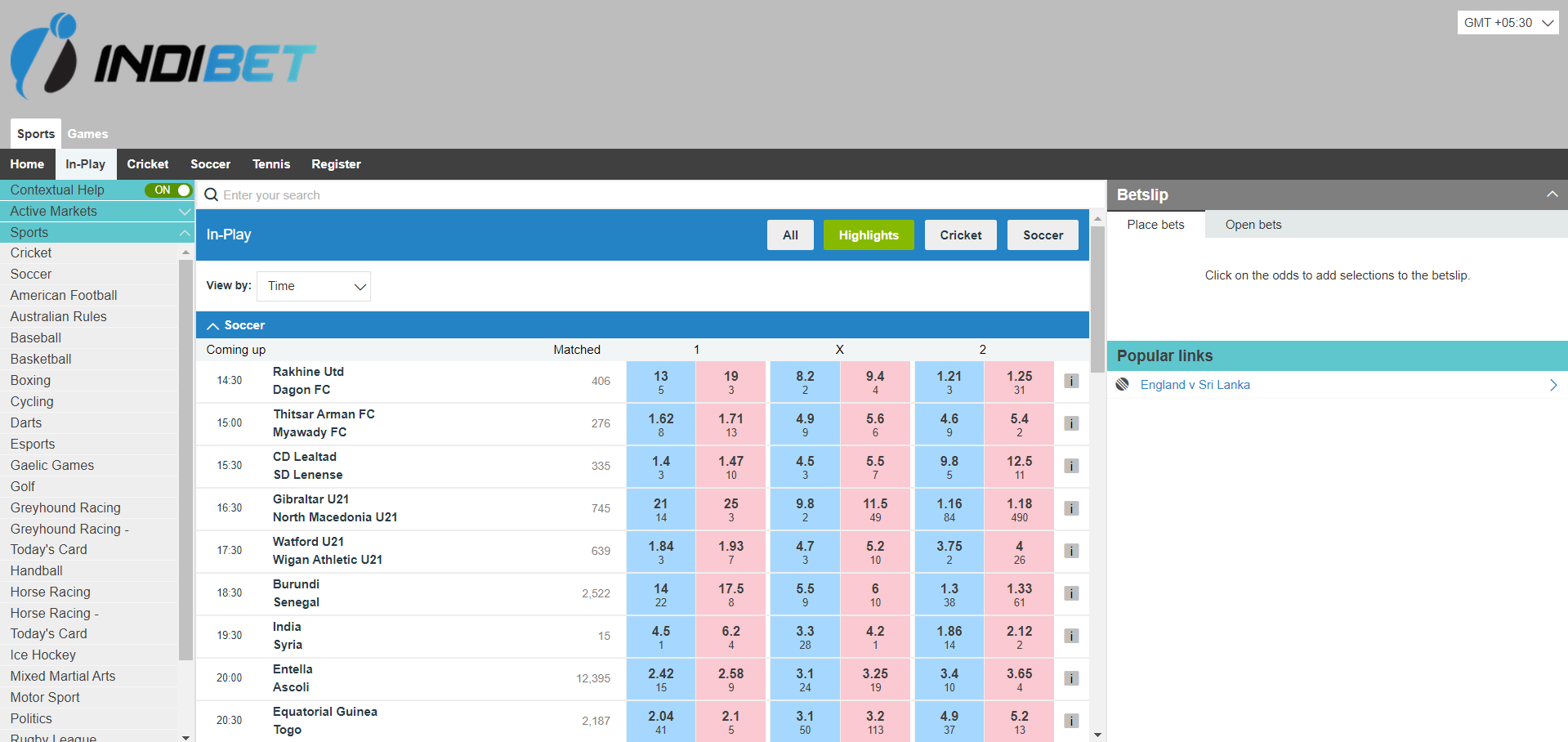 Betting exchange bet selection