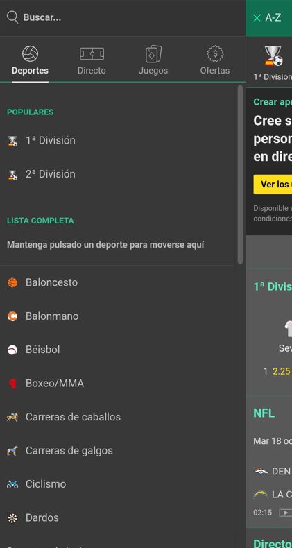 Imágenes que muestran la app móvil de Bet365