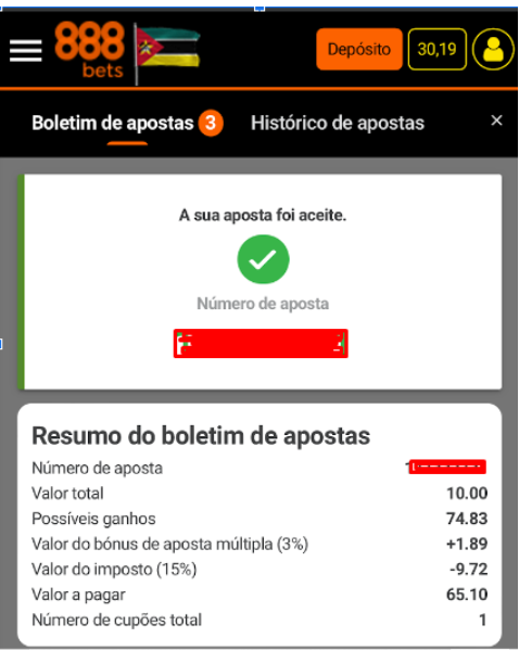  Aposta bem sucedida no site de apostas 888Bets 