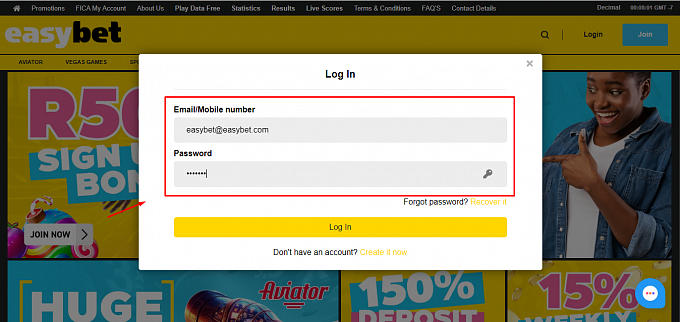 Easybet Log in