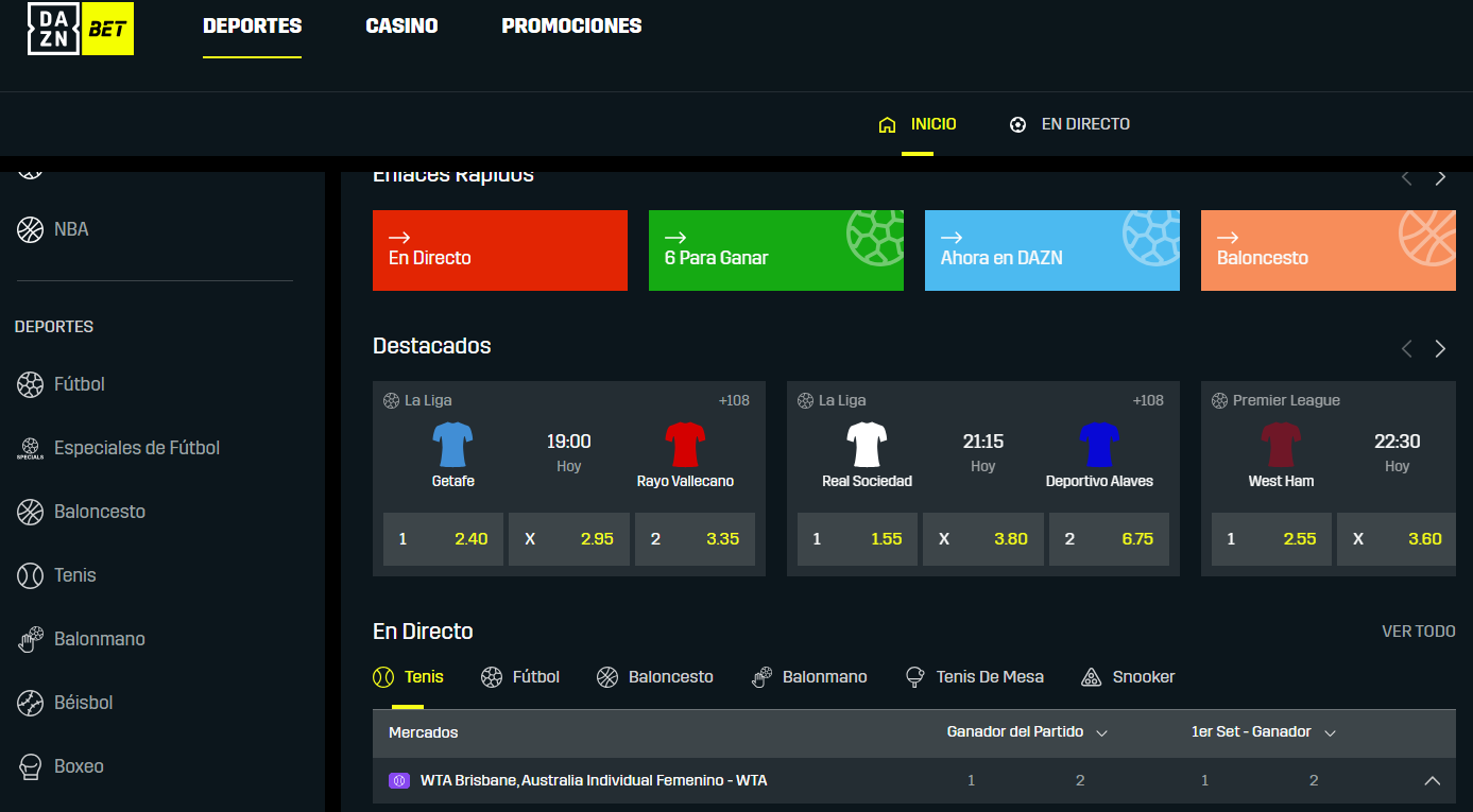 imagen de la casa de apuestas DAZN Bet España