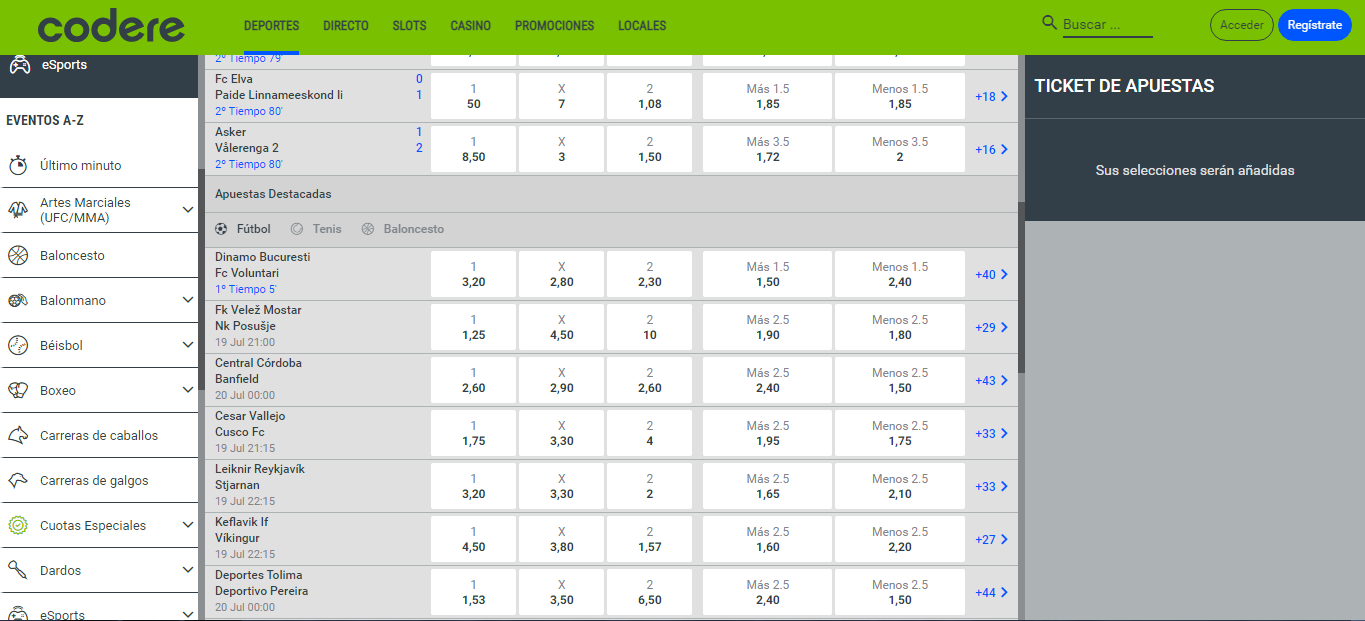 Betting Markets Codere