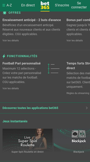 Version mobile bet 365