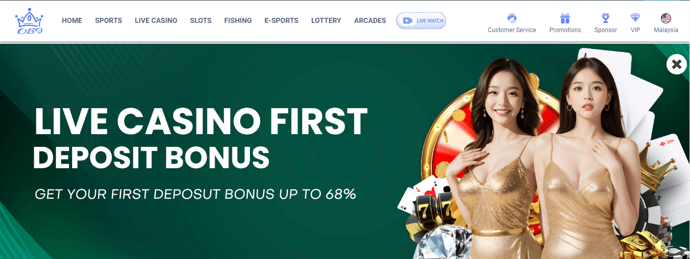 OB9 Live Casino Bonus