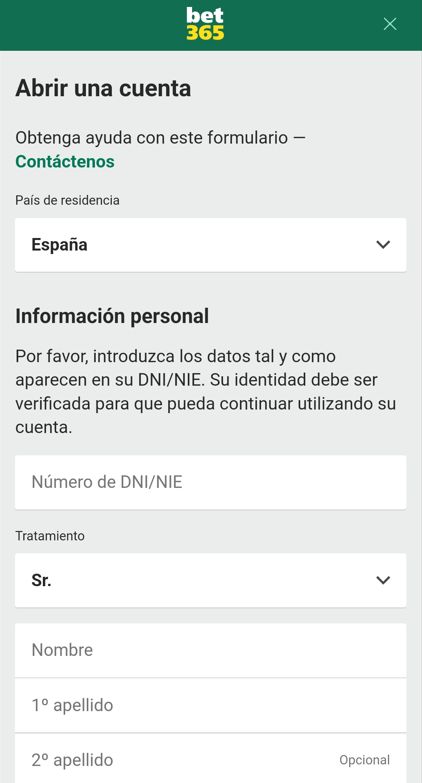 App móvil de Bet365