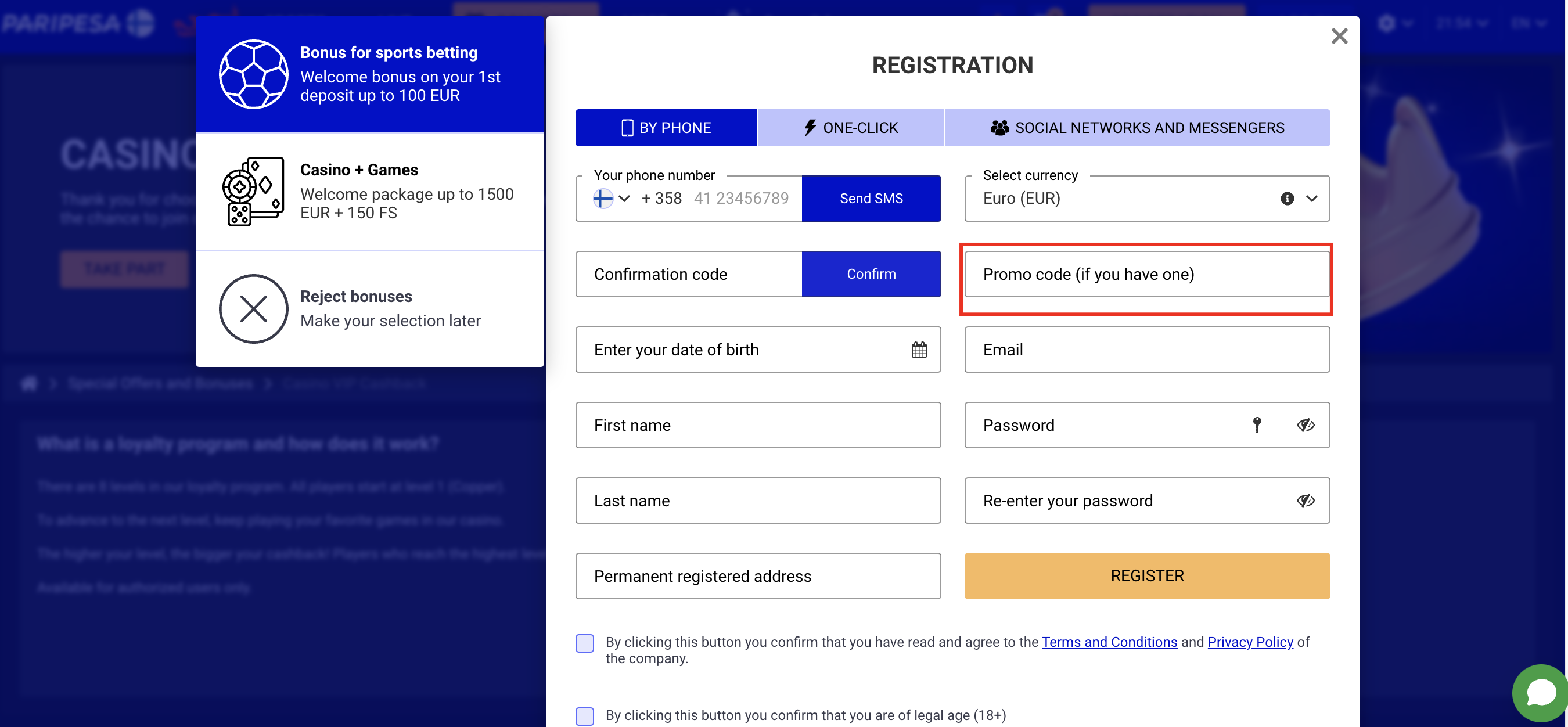 Register of Log in