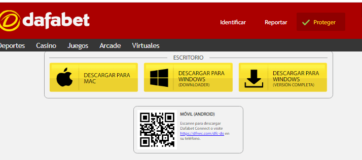Aplicaciones para MAC y Windows de Dafabet