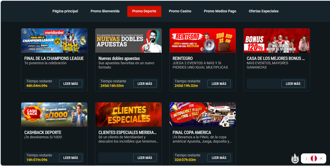 Meridianbet casa de apuestas promociones.