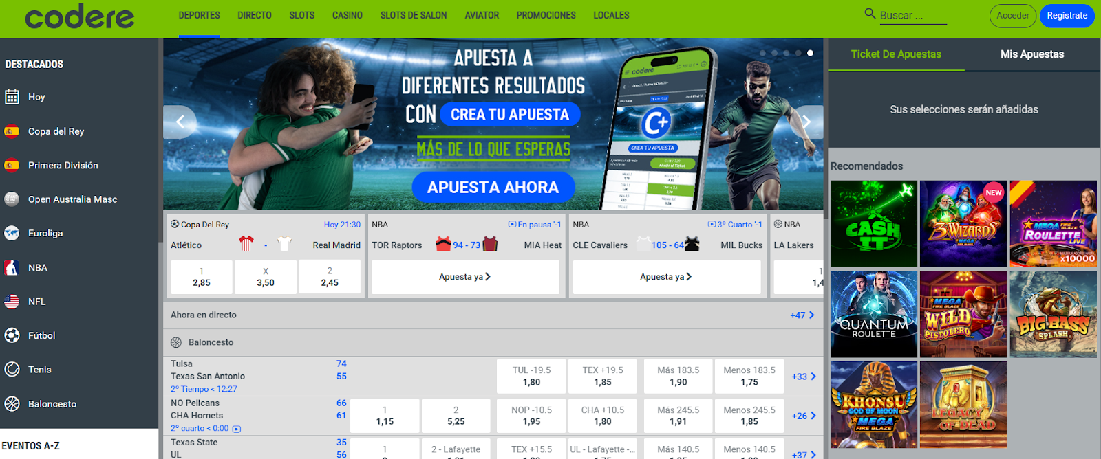 web de la casa de apuestas codere