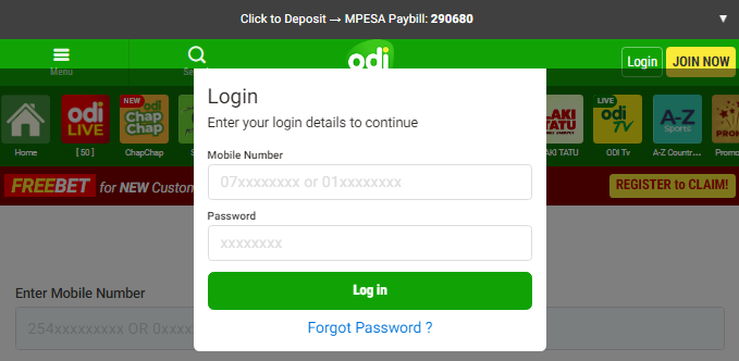 Click the login button