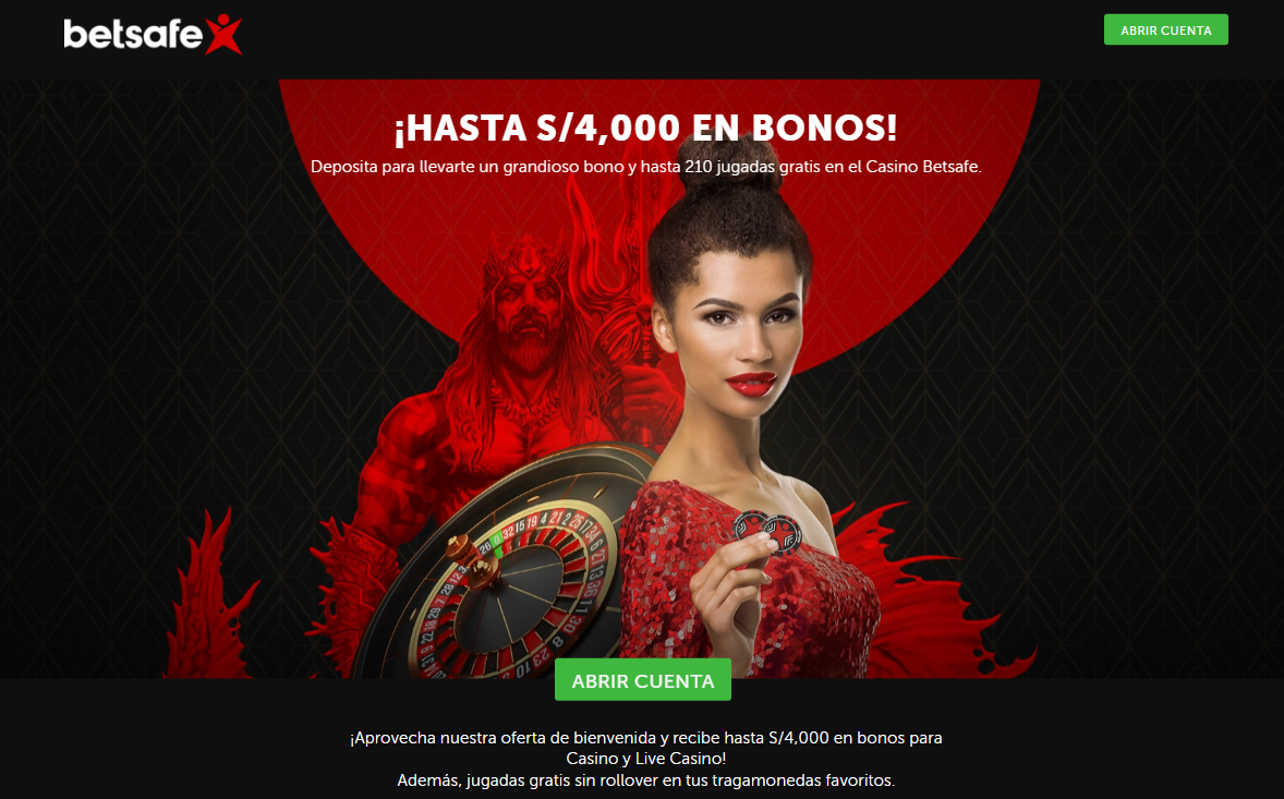 Captura de pantalla de la sección bono casino