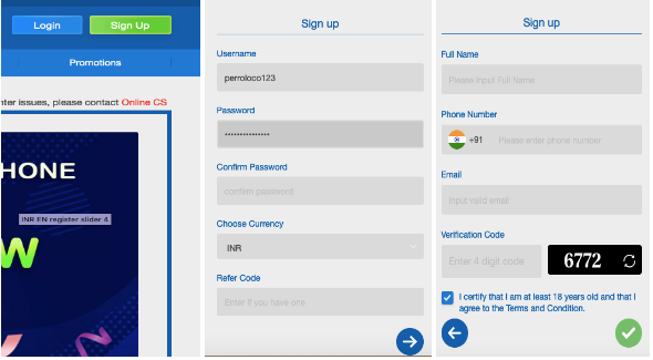 Crickex registro en vertical