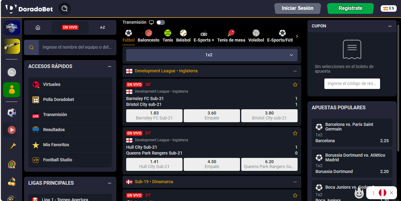 DoradoBet apuestas en vivo.