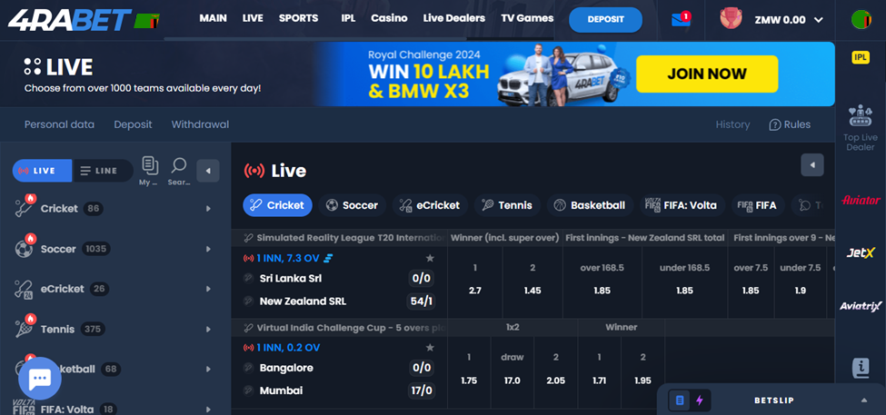 4Rabet Live Betting