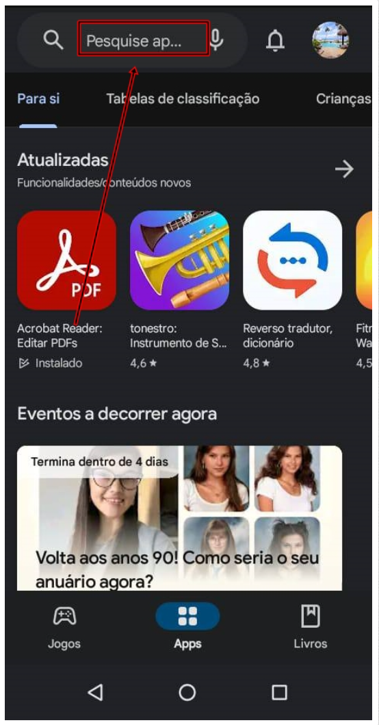 Página inicial da Play Store