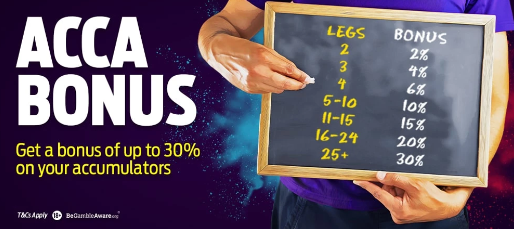 Get 30% Acca Bonus On Accumulators