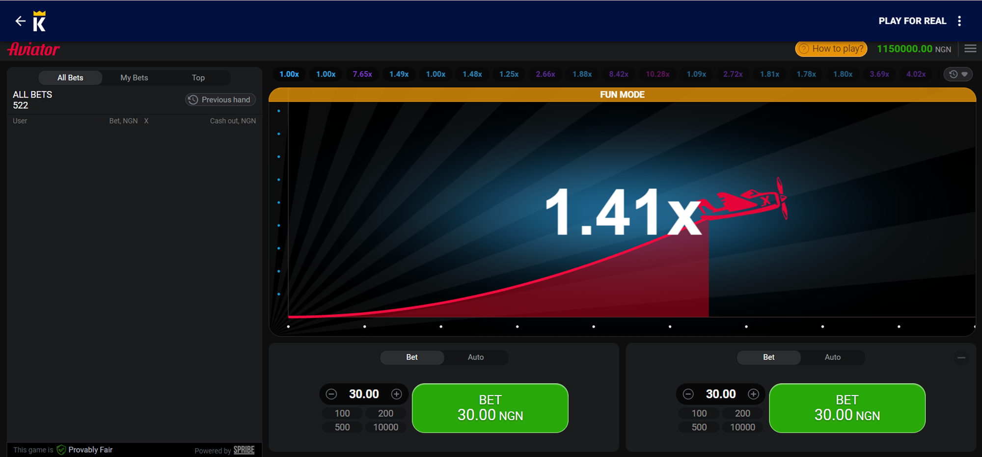 Image Of Betking Aviator Betting Options