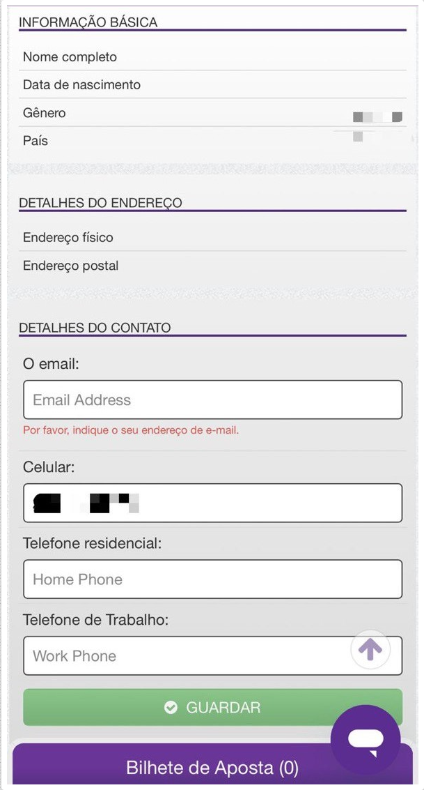 Terceiro passo na verificação da conta na Hollywoodbets