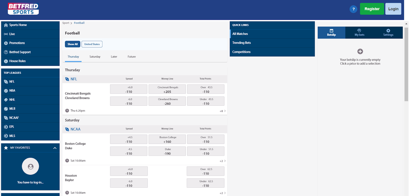 betfred betting lines